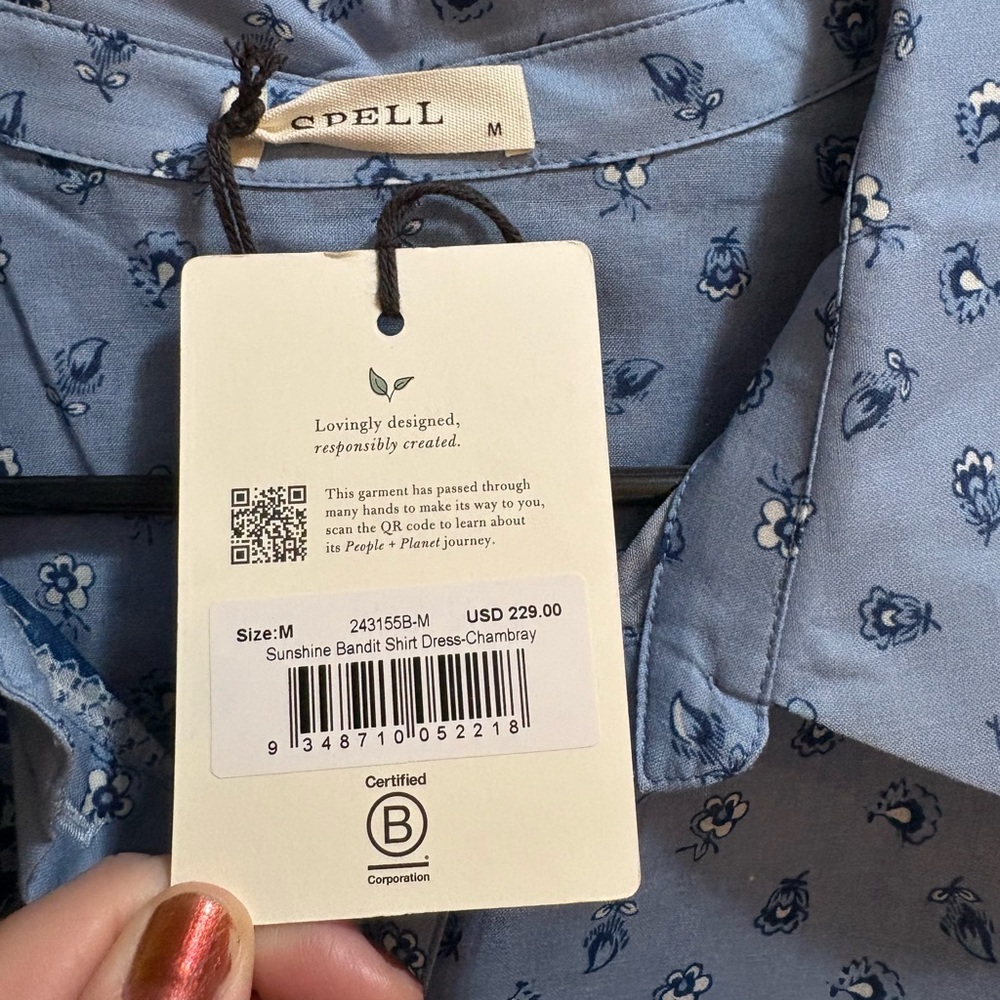 NWOT Spell Blue Patchwork Top - Picture 9 of 9